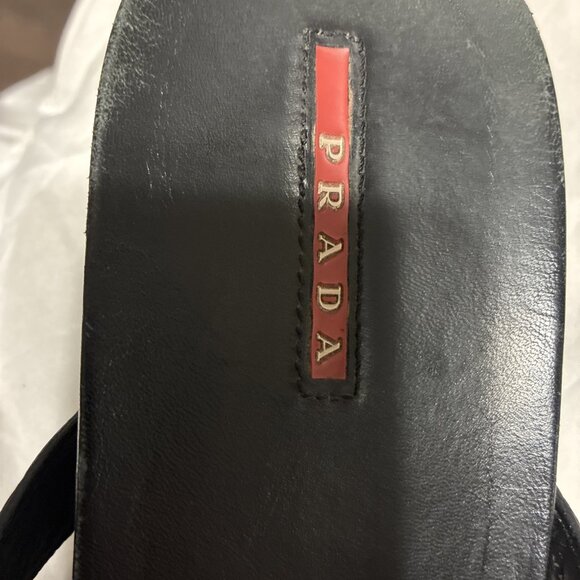 Prada Sport Authentic Solid Black Women’s Thong Flat Sandals Slides 11 41 - Picture 7 of 9